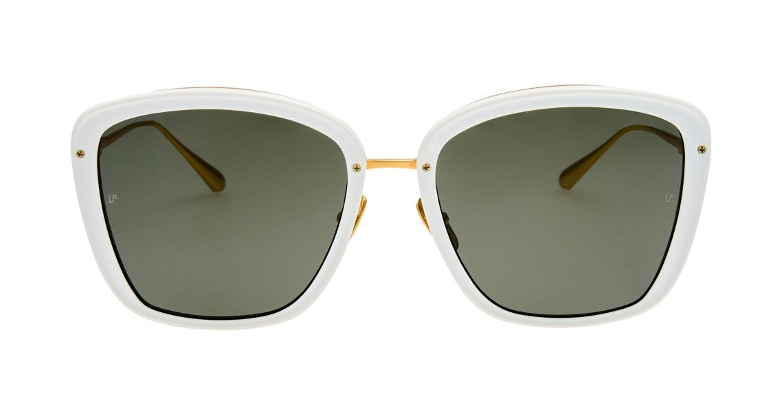 Linda Farrow Lfl Bold Oversized Square Sunglasses With Gold-Toned Accents