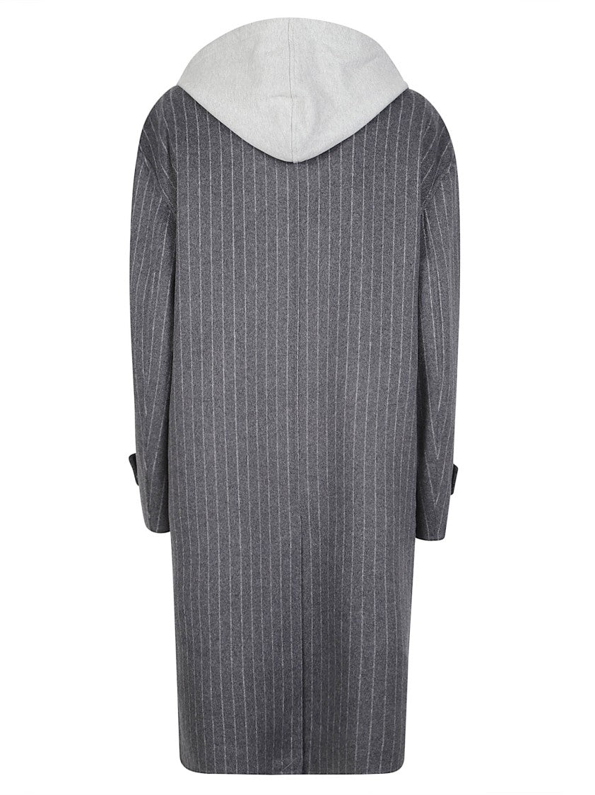 Patrizia Pepe Wool-Blend Double-Breasted Hooded Coat