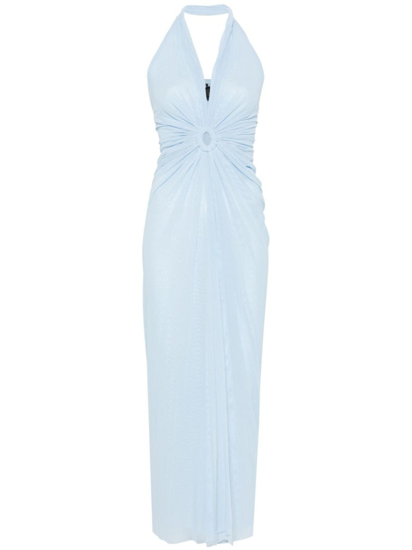 Fisico Halterneck Open-Back Dress With Logo Patch