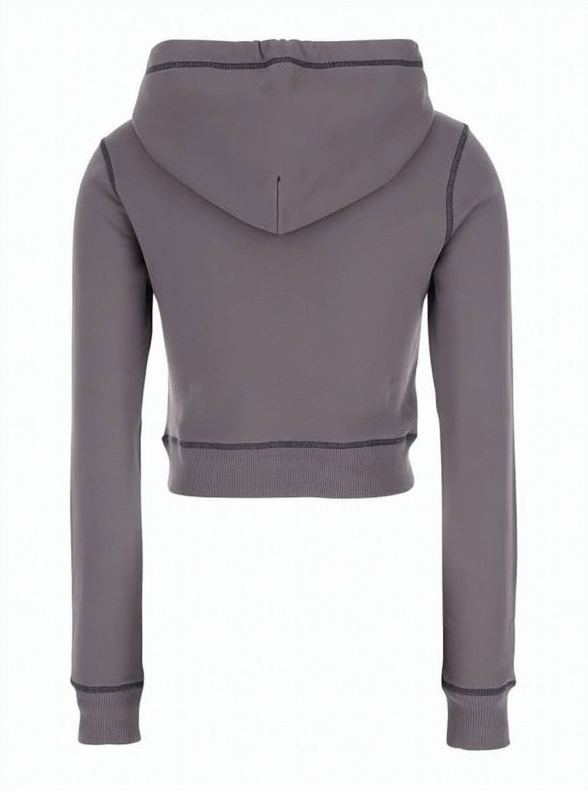 Diesel Cropped Long-Sleeve Hoodie With Heart Graphic