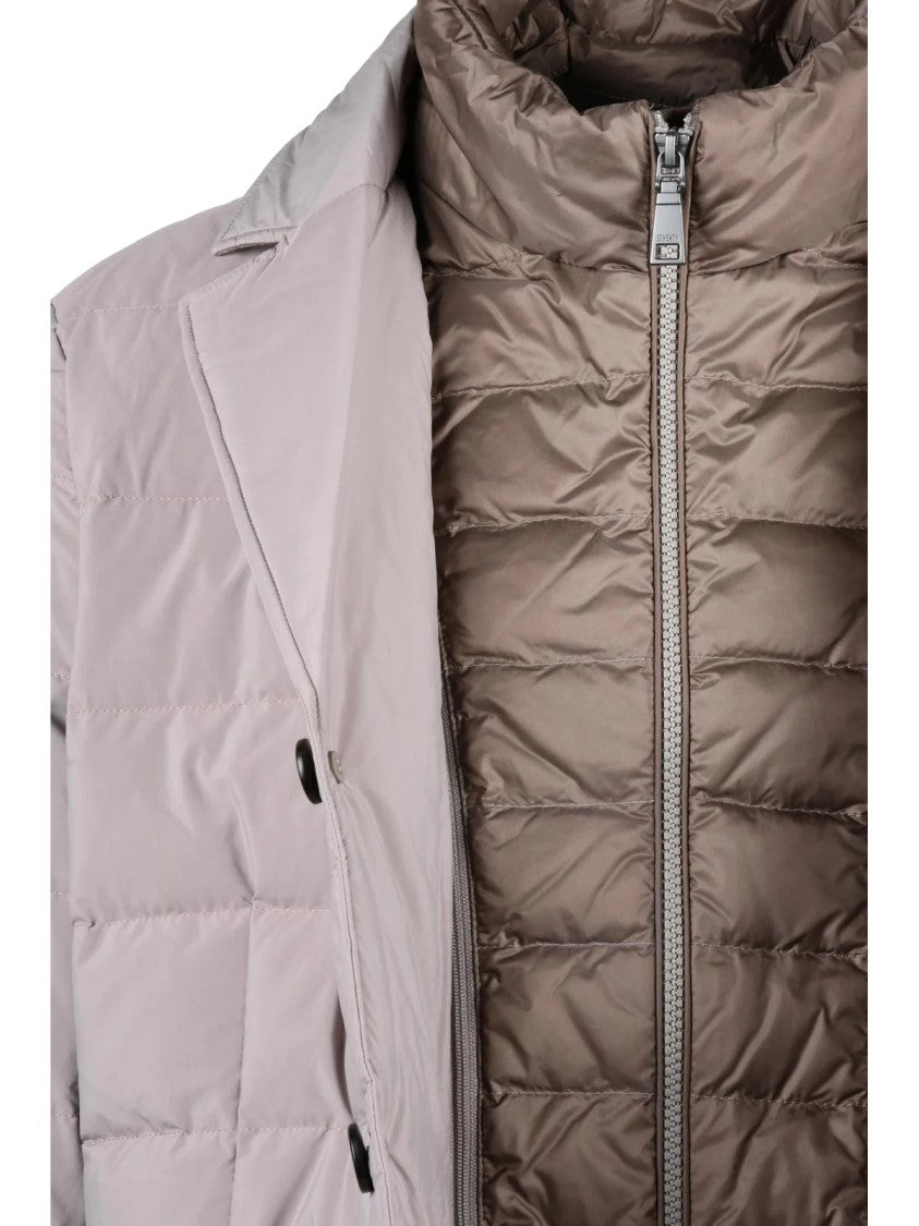 Seventy Taupe Quilted Removable Bib Polyamide Down Jacket
