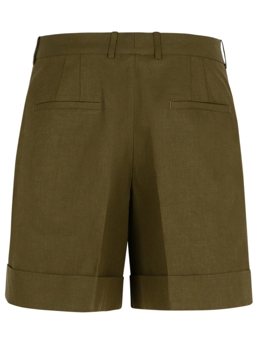 Jil Sander Green Linen Shorts