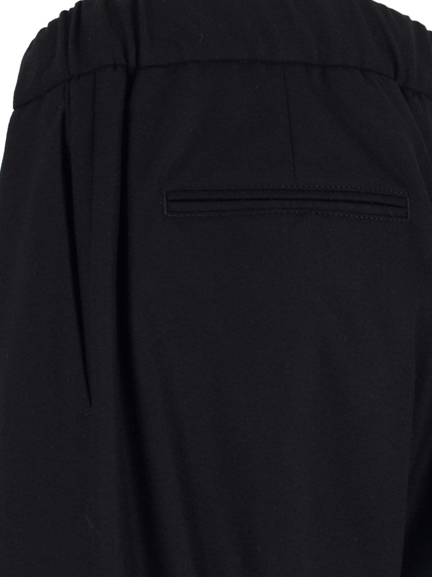 Giorgio Armani Black Cashmere Pants With Elasticized Waist