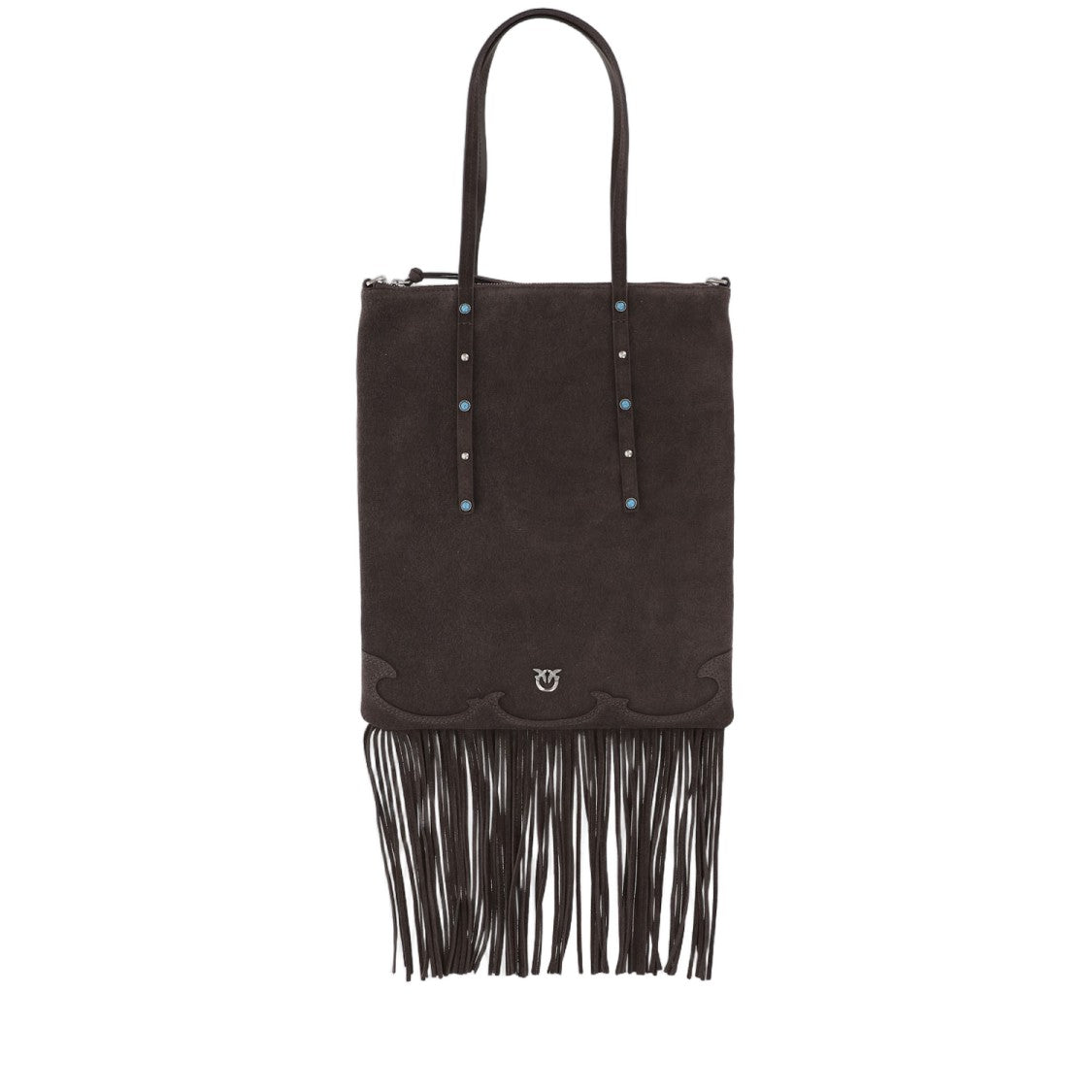 Pinko Suede Shopping Bag With Fringes