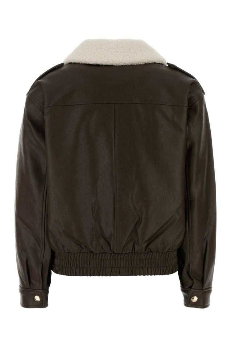 Michael Michael Kors Dark Brown Synthetic Leather Jacket