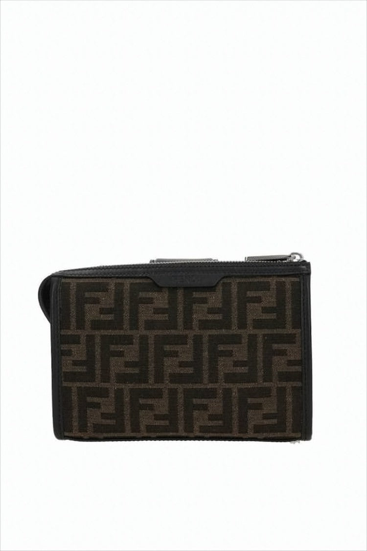 Fendi Rectangular Monogram Crossbody Bag With Silver-Tone Buckle