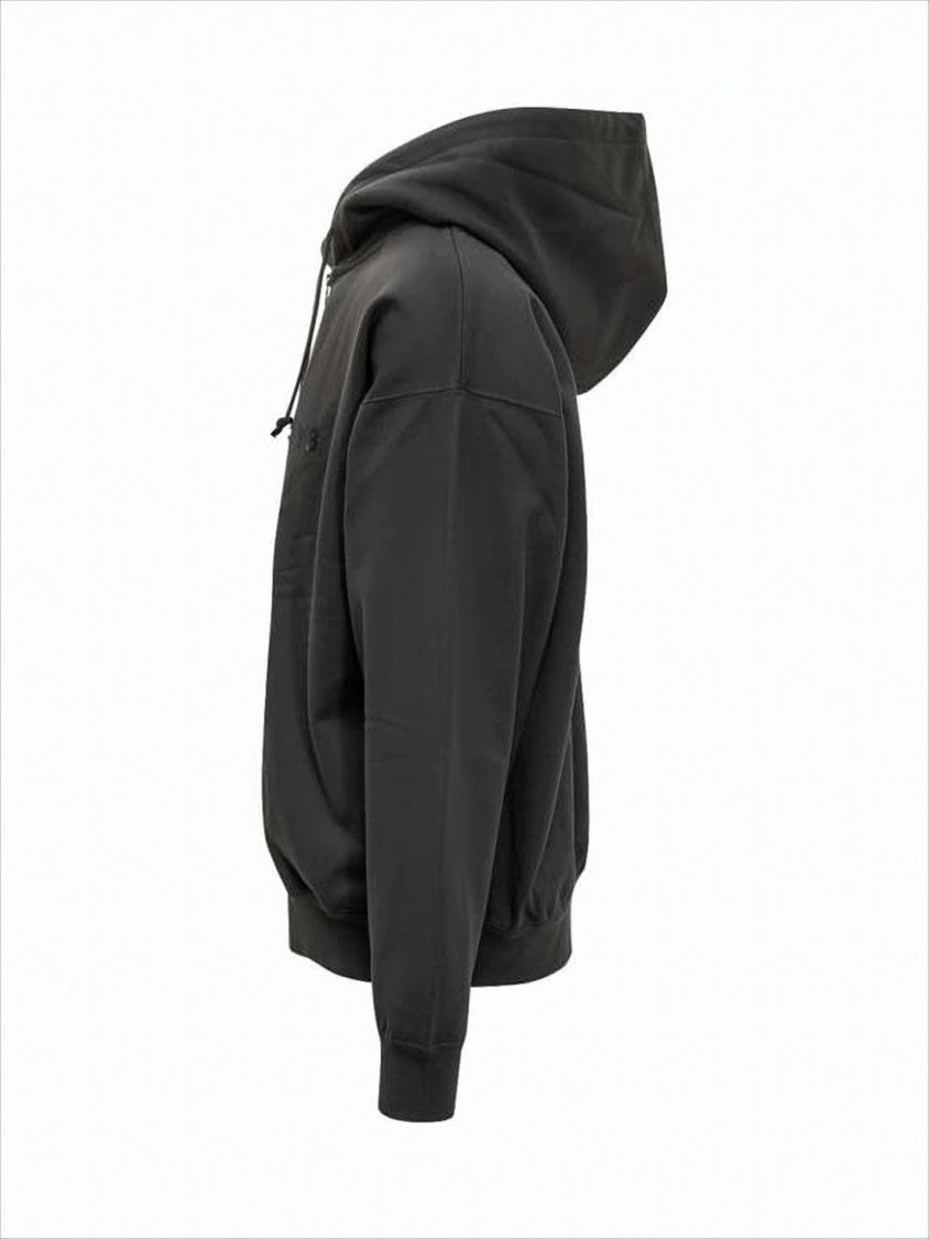 Y-3 Zip-Up Black Hoodie With Minimalist Design