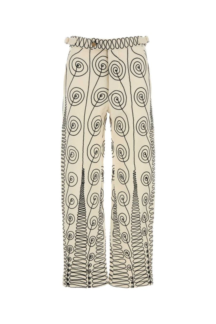 Bode Embroidered Wool Quillwork Pant