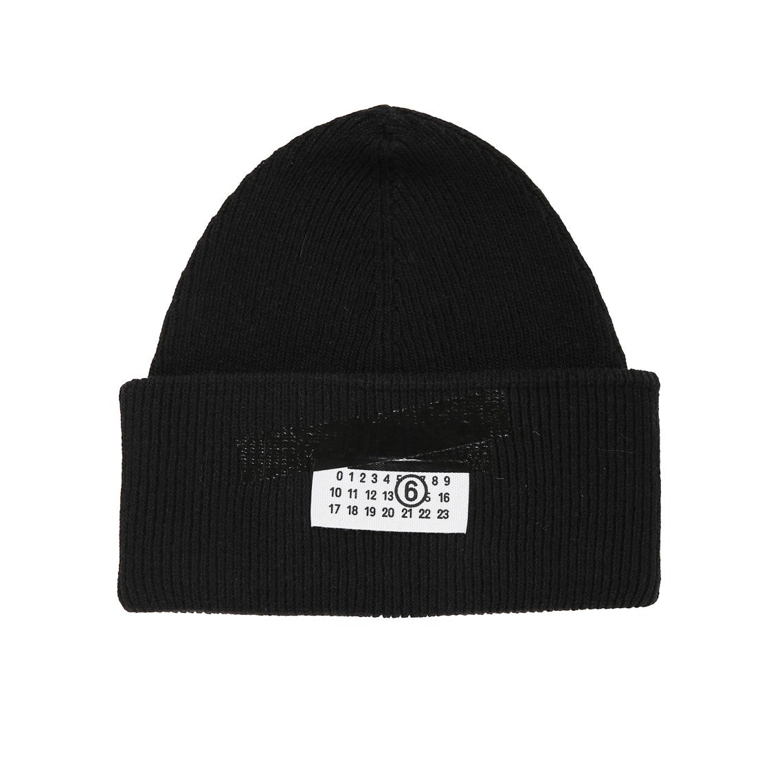 Mm6 By Maison Margiela Minimal Ribbed Beanie With Numeric Tag