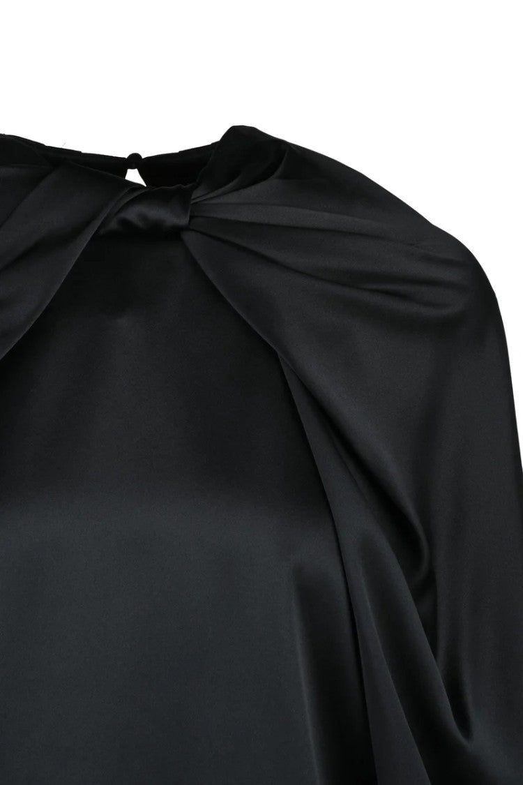 Max Mara Key Satin Blouse Silk - Black