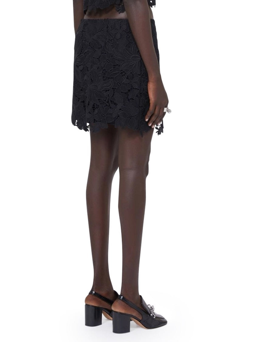 Max Mara Mini Skirt With Floral Lace Overlay