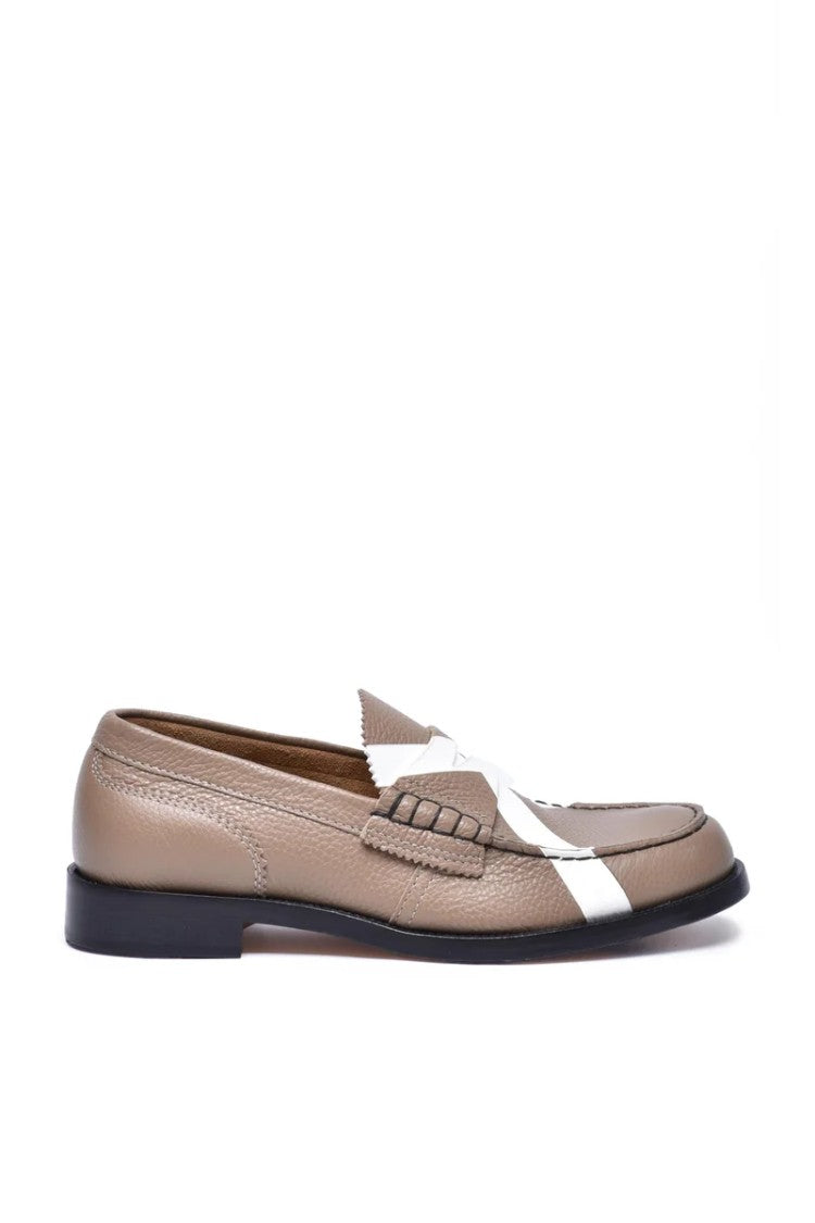 College Leather Loafer - Beige