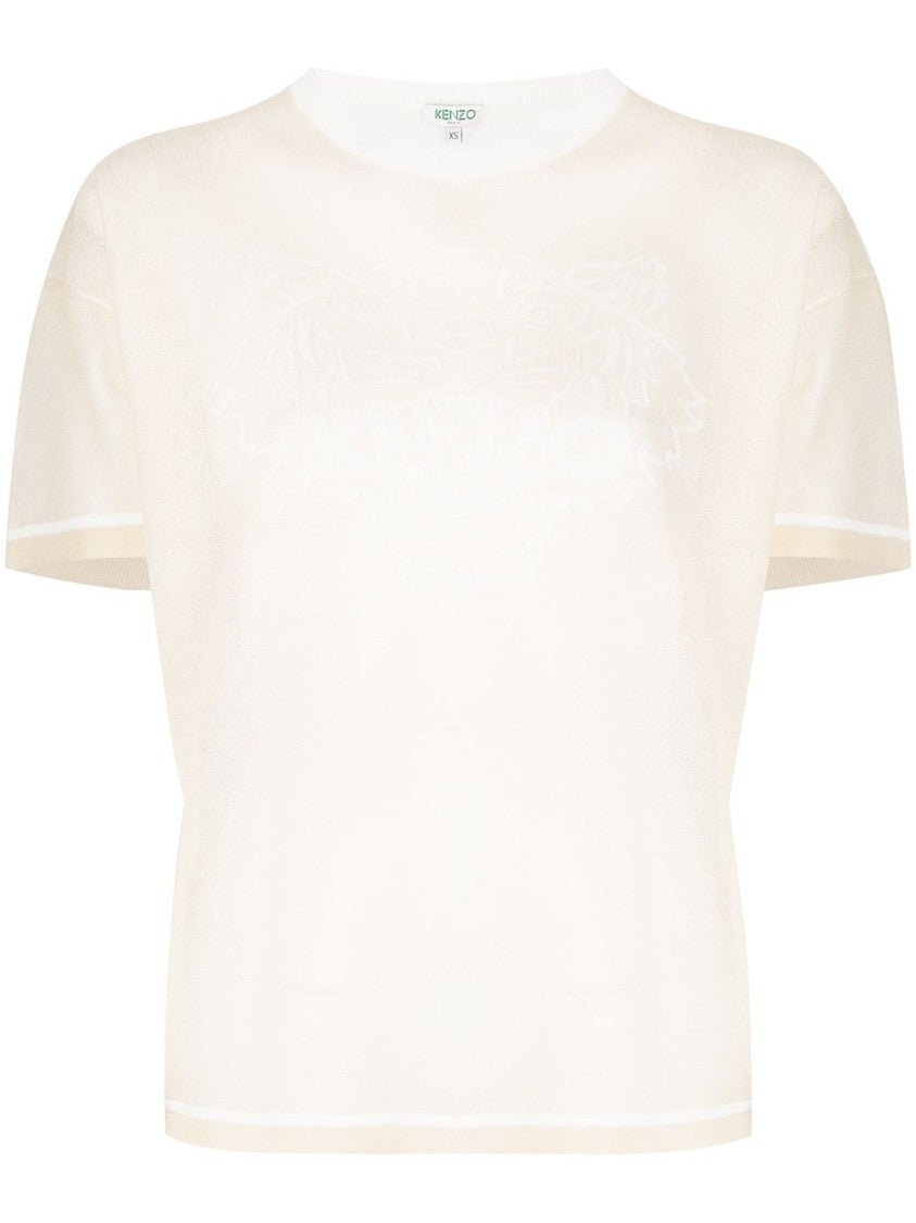 Kenzo Tiger Logo Mesh Knitted T-Shirt