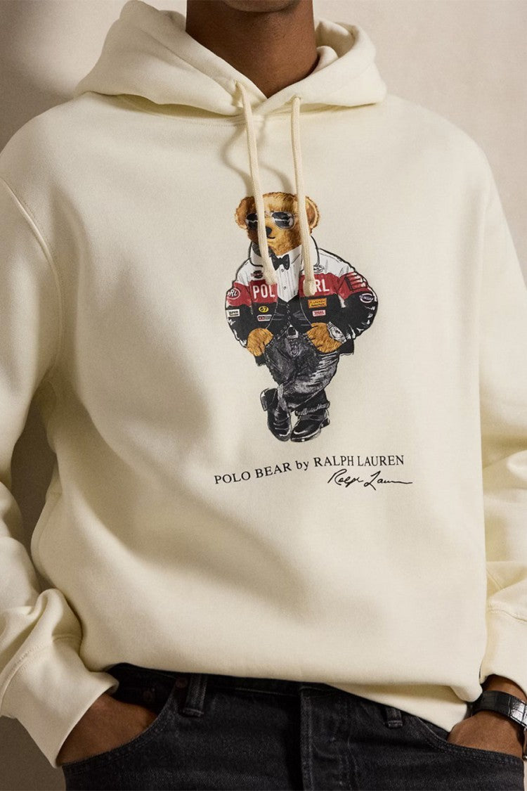 Polo Ralph Lauren Cream Bear-Graphic Pullover Hoodie