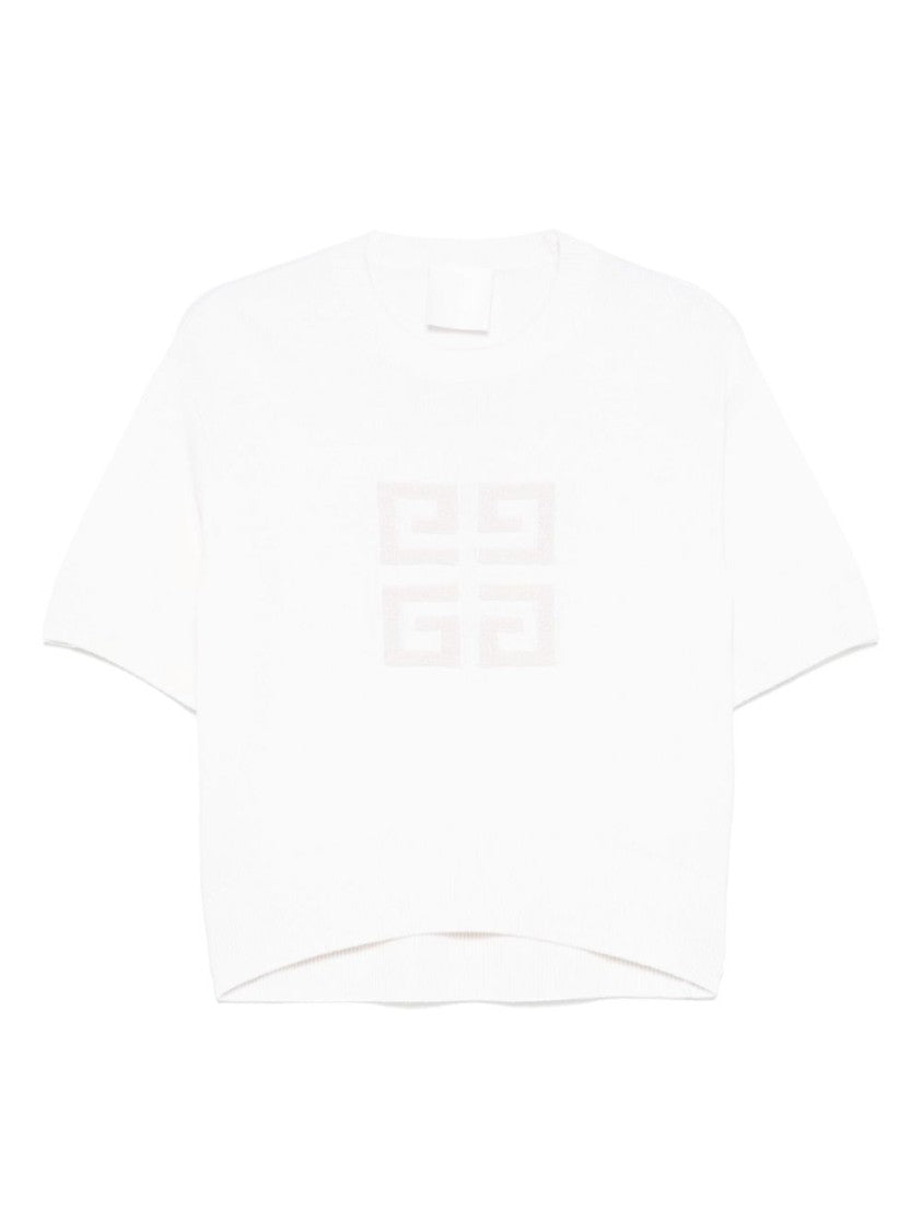 Givenchy White Crew Neck Short Sleeve Sweater