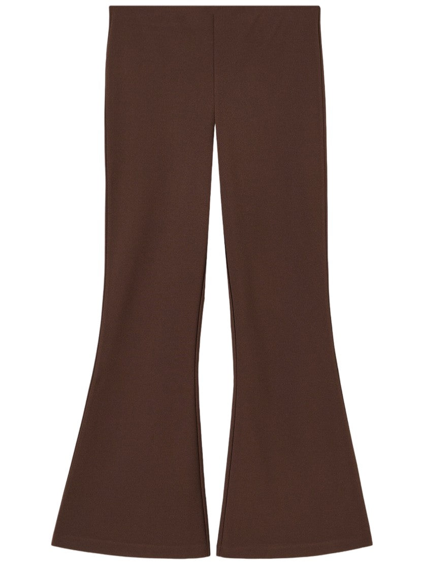 By Malene Birger Brown Stretch Nylon Flared Pants