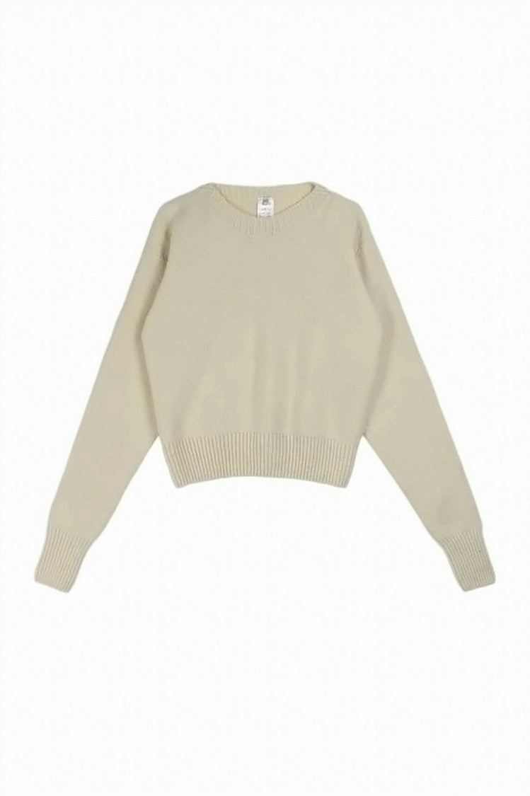 Baserange Cropped Sweater With Ribbed Finishes