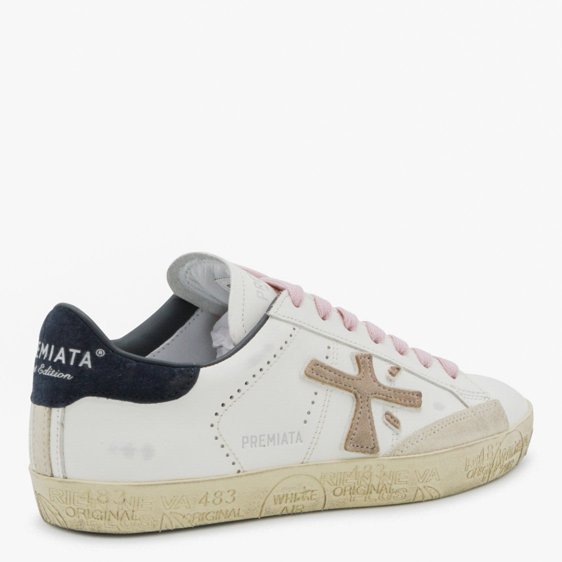 Premiata Low-Top Sneakers With Beige Suede Accents