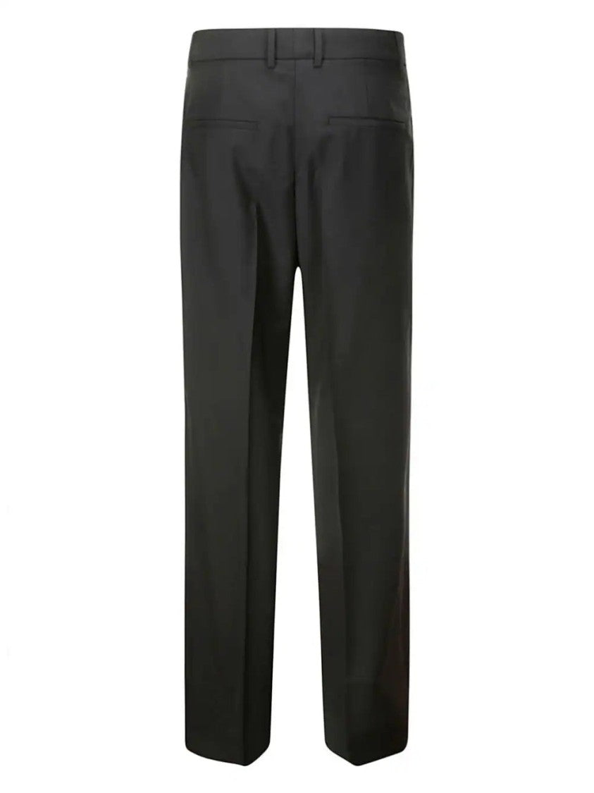 Róhe Dark Grey Pleated Slim-Fit Trousers
