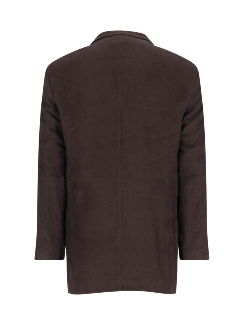 Our Legacy Linen Single Breasted Blazer, Brown, Notch Lapel
