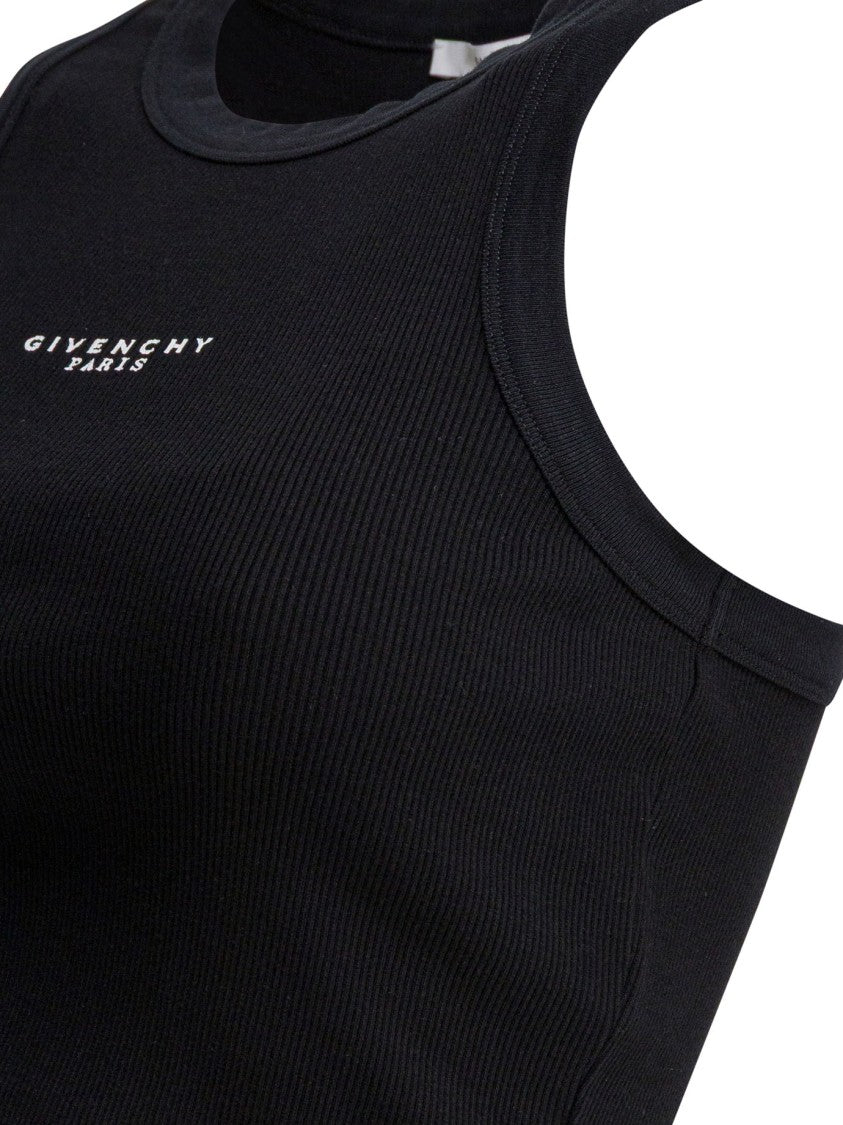 Givenchy Cropped Tank Top With Vintage Logo