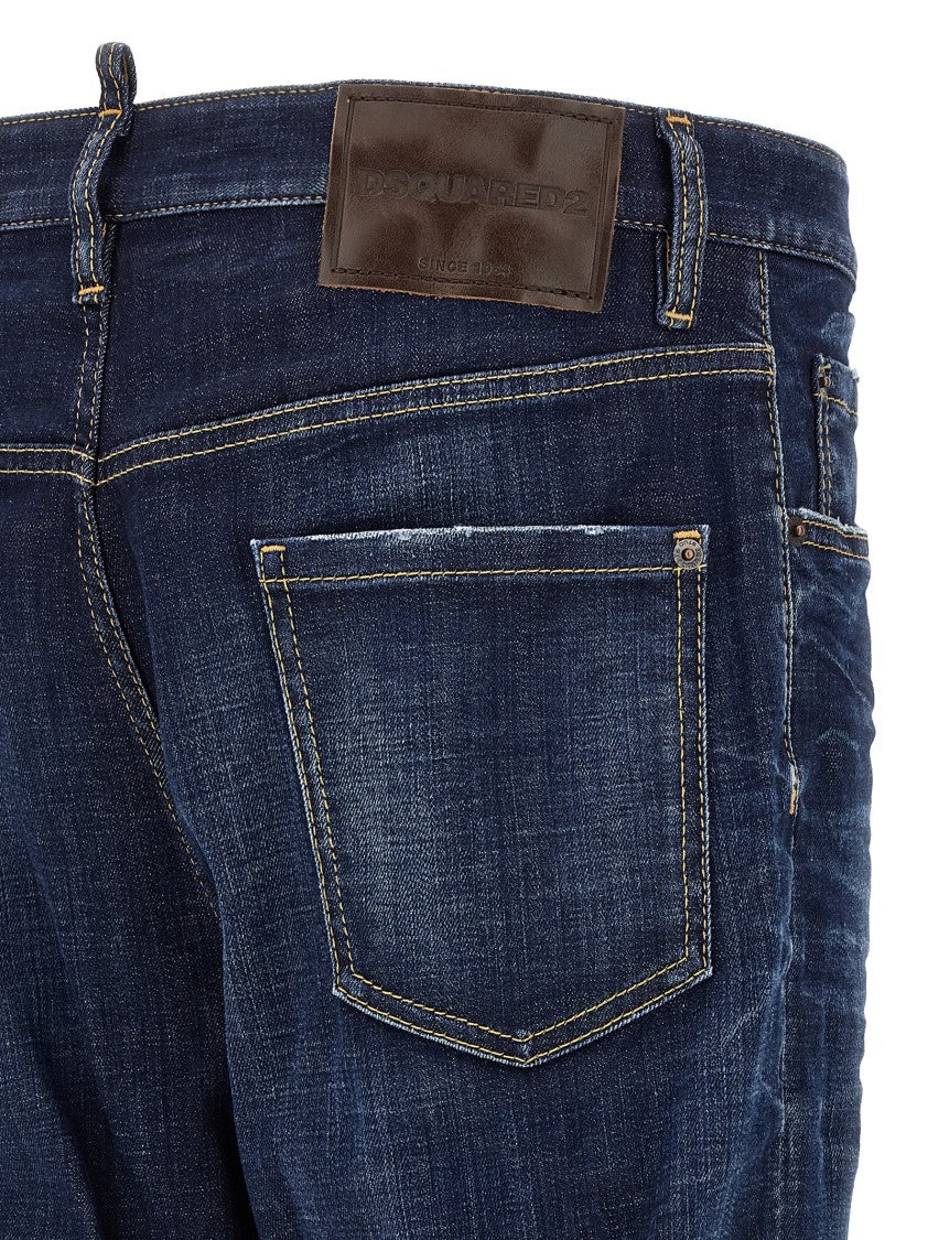 Dsquared2 Stretch Cotton Denim Jeans With Used-Effect Finish