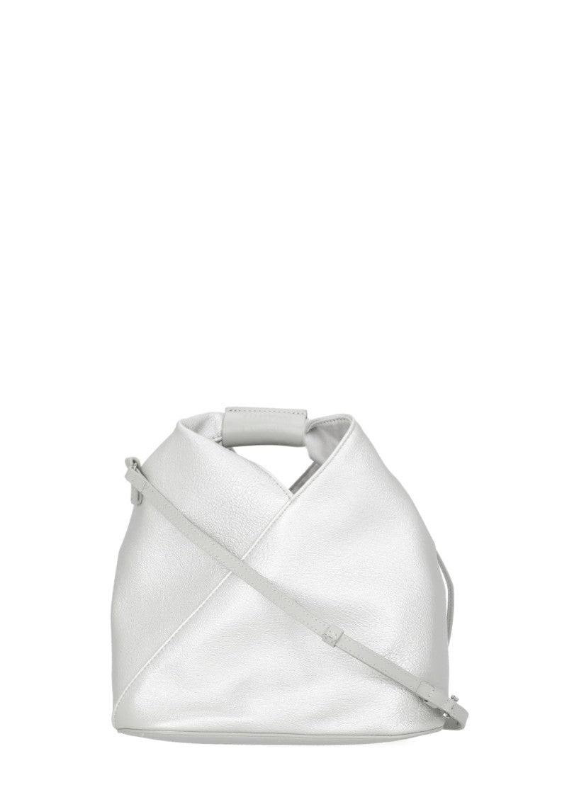 Mm6 By Maison Margiela Folded Silver Crossbody Bag With Adjustable Strap