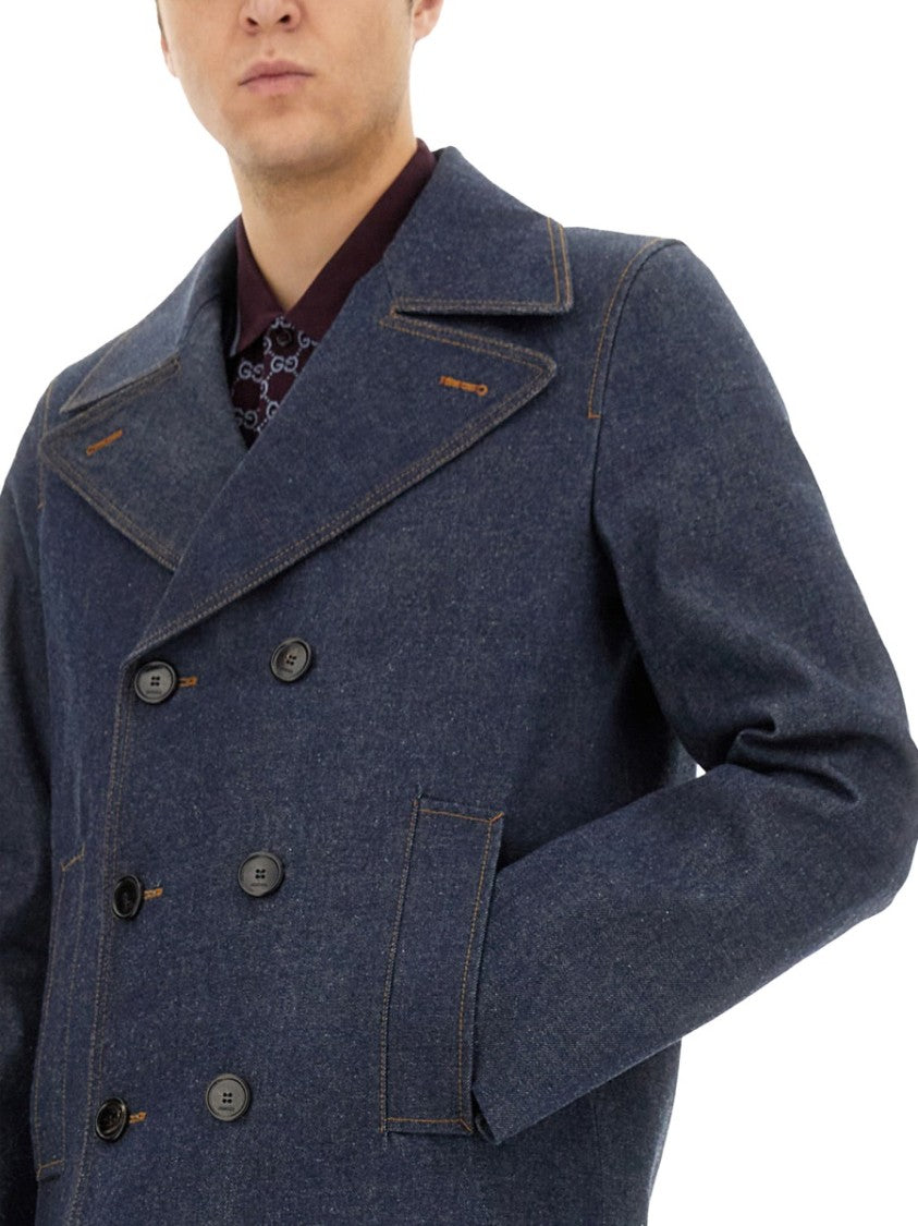 Gucci Structured Denim Jacket With Button-Up Front
