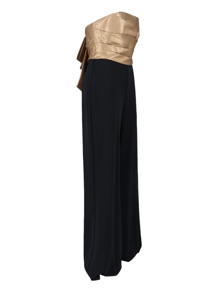Polo Ralph Lauren Jumpsuit Dress With Bow – Gold/Black