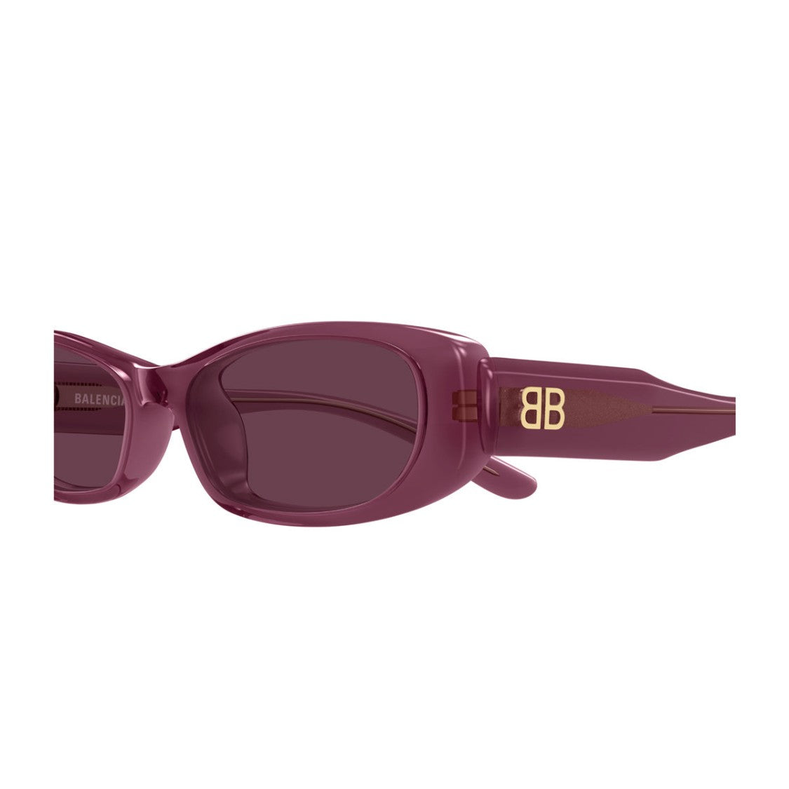 Balenciaga Everyday Bold Burgundy Violet Recycled Acetate Sunglasses