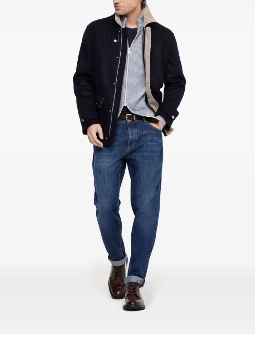 Brunello Cucinelli Relaxed Fit Denim Pants With Tapered Leg
