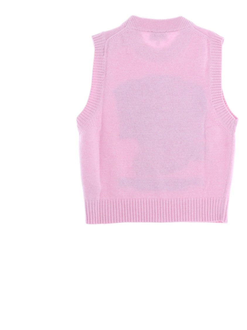 Ganni Sleeveless Strawberry Graphic Wool-Blend Vest