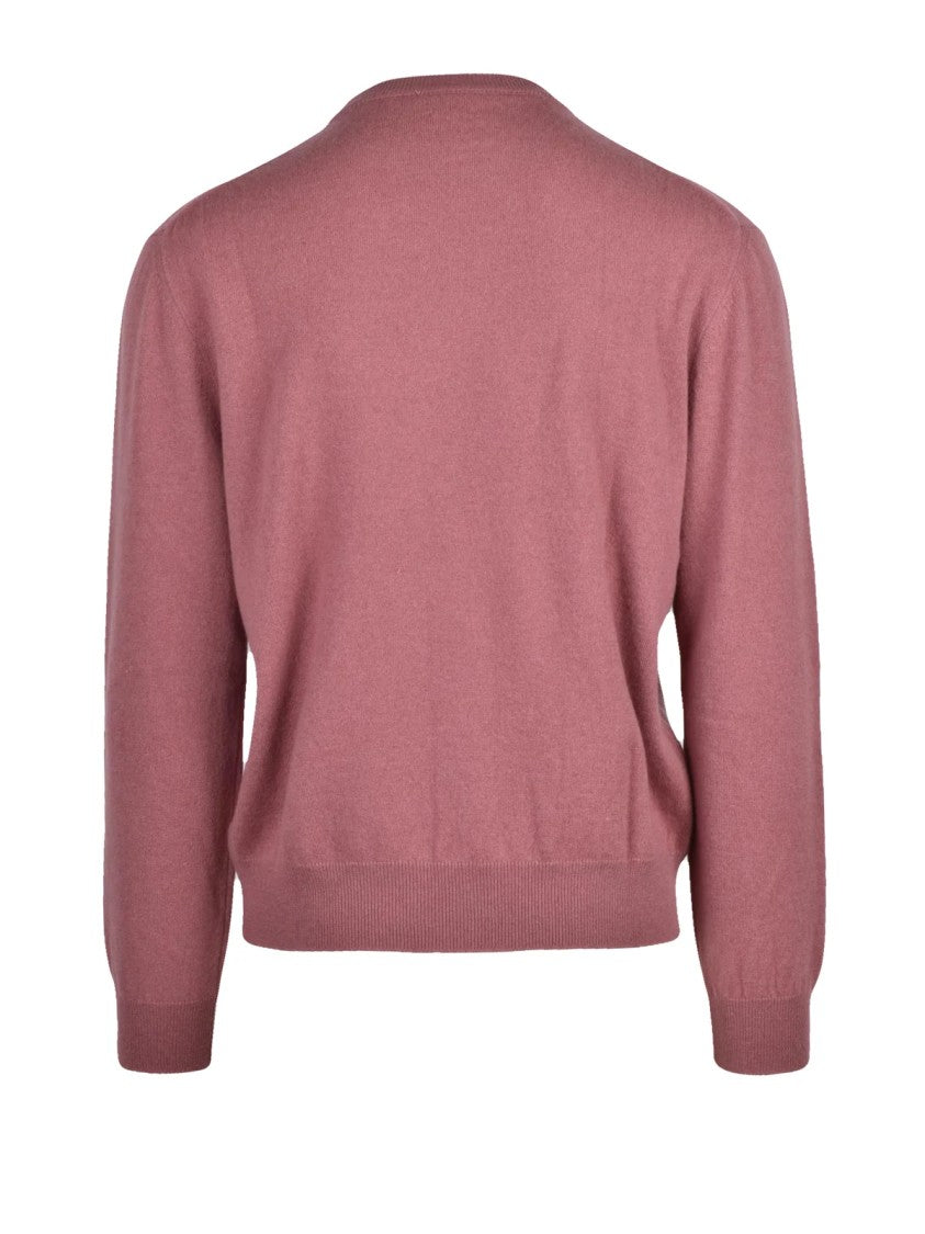 Daniele Fiesoli Cashmere Crewneck Sweater In Delicate Old Rose Shade