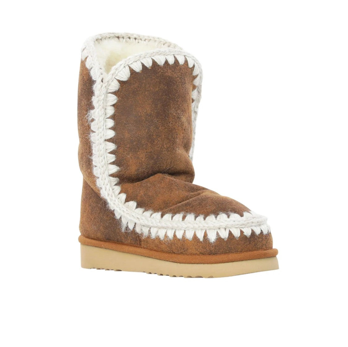 Mou Rustic Brown Suede Mid-Calf Boots