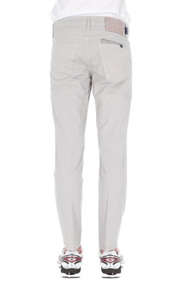 Jacob Cohen Grey Scott Saffiano Cotton Pants