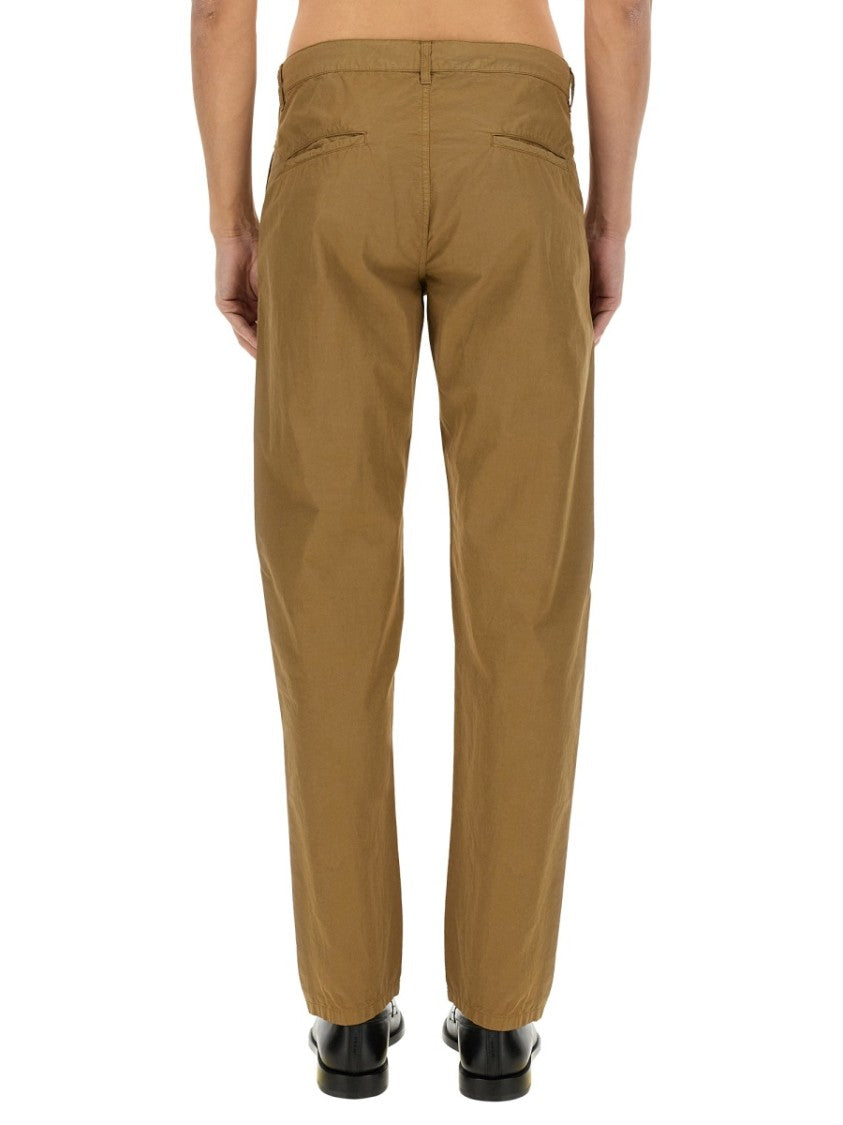 Aspesi Relaxed-Fit Brown Chino Pants With Subtle Sheen