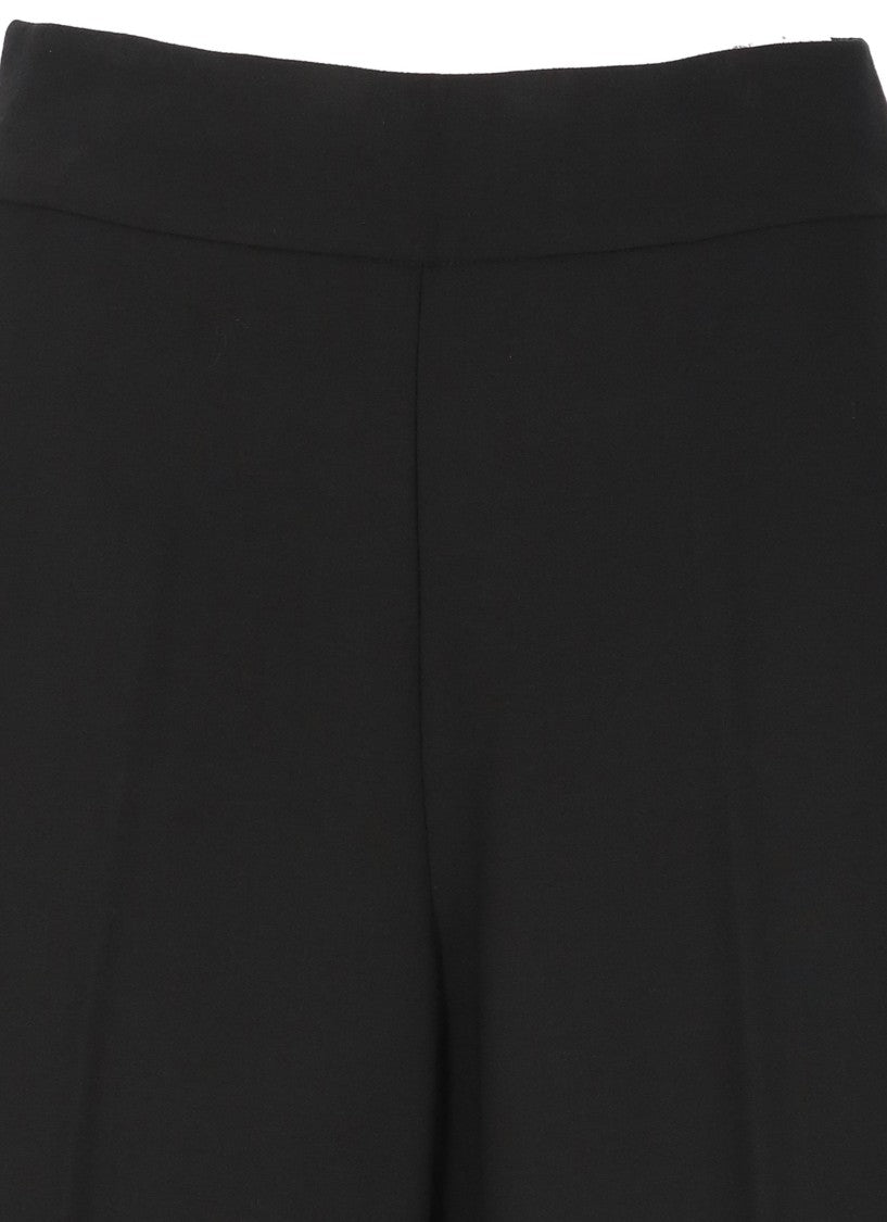 Carolina Herrera Black Wide-Leg Wool Palazzo Pants