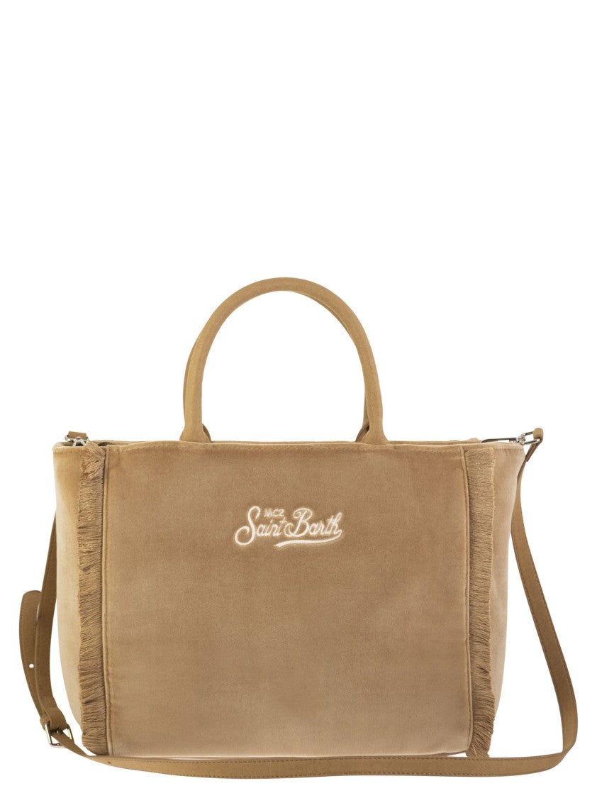 Mc2 Saint Barth Colette - Velvet Handbag With Logo