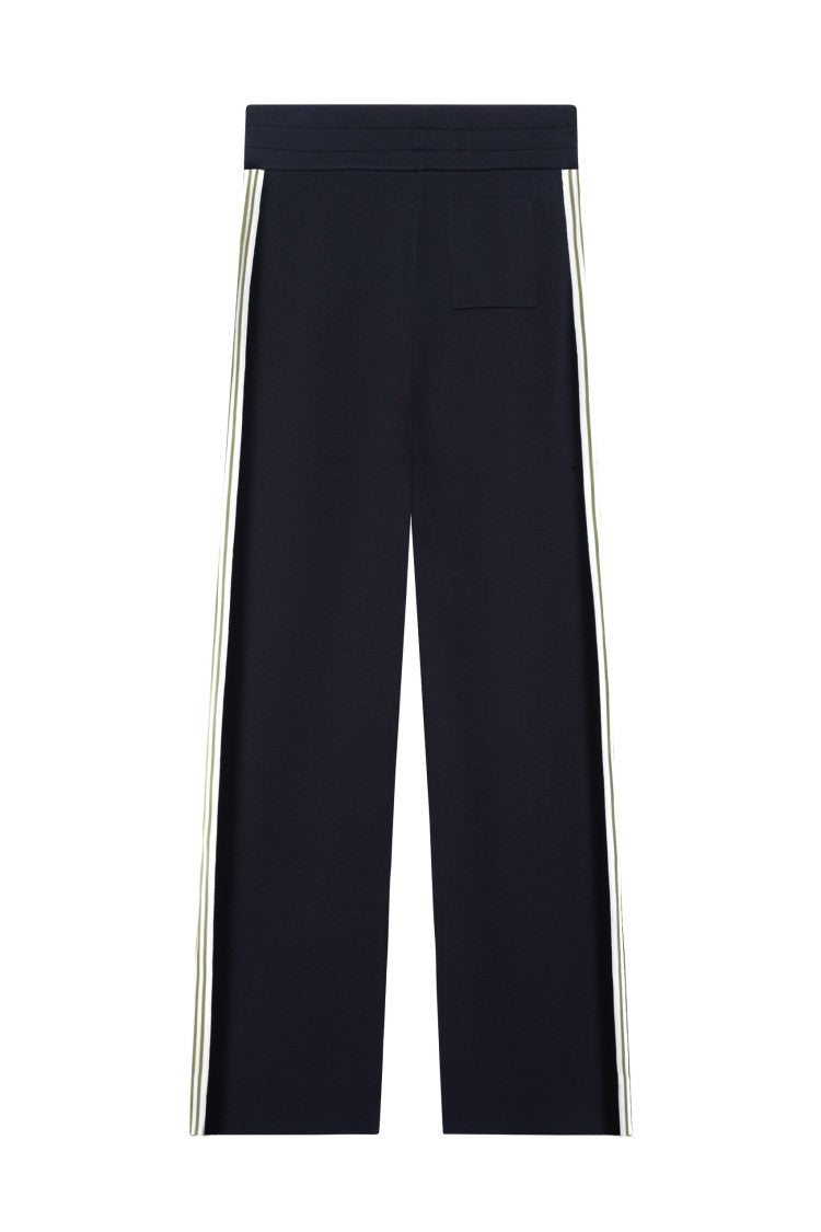 Autry Blue Viscose-Nylon Band Details Sweatpants