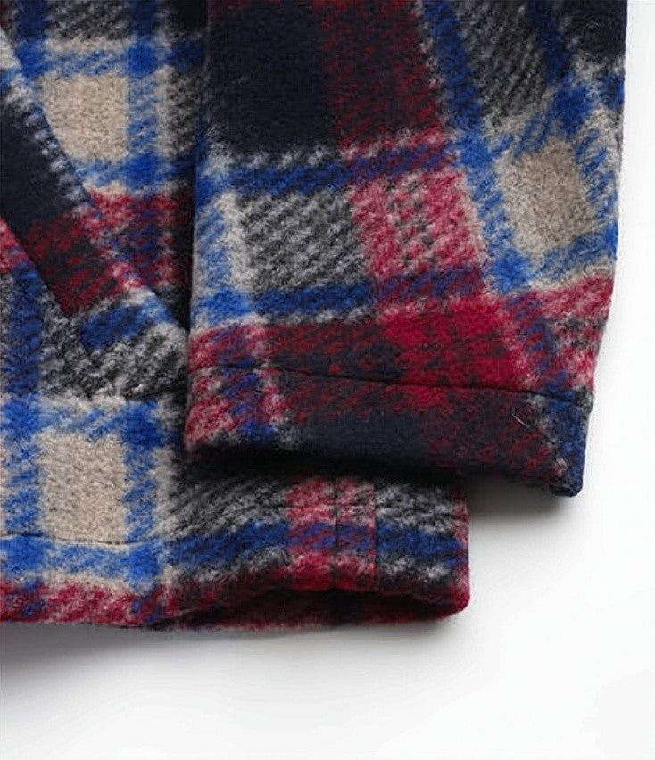 Isabel Marant Bold Plaid Hooded Jacket With Adjustable Drawstring Hem