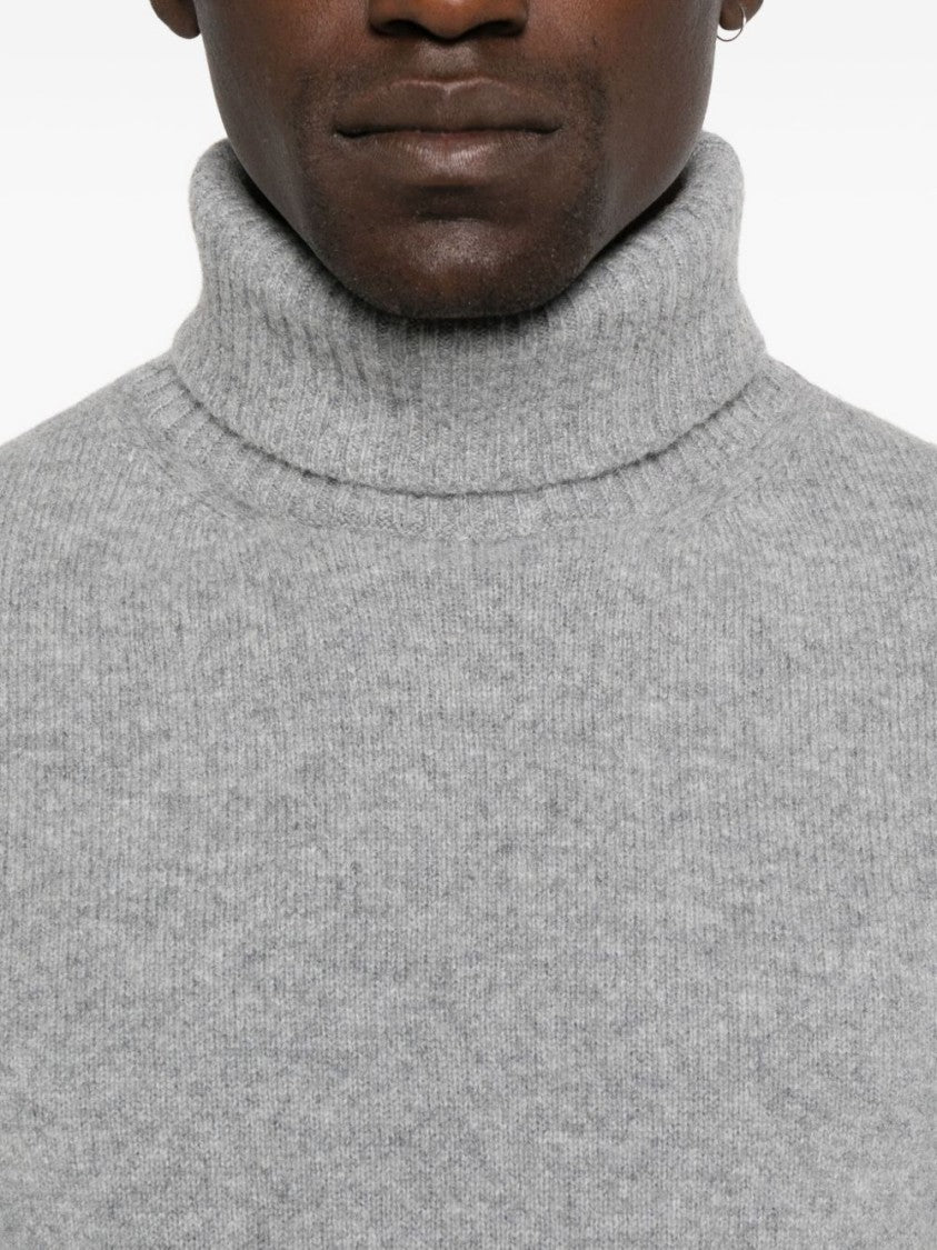 Daniele Fiesoli Turtleneck Wool Sweater With Ribbed Cuffs