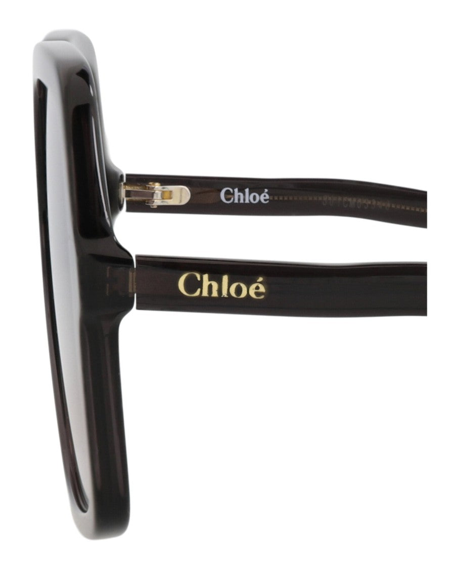 Chloé Square-Frame Bio Acetate Sunglasses With Wavy Temples And Gradient Lens