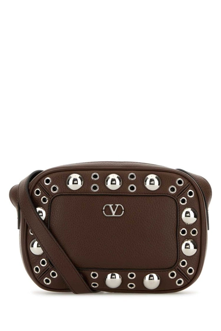 Valentino Garavani Brown Leather Nellcôte Shoulder Bag