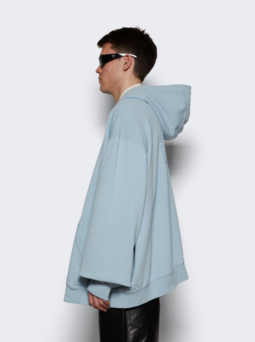 Maison Margiela Zip-Up Hooded Sweatshirt - Blue