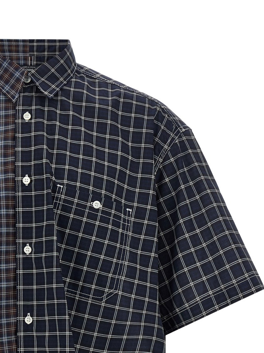 Comme Des Garçons Check Patterned Asymmetrical Poplin Shirt