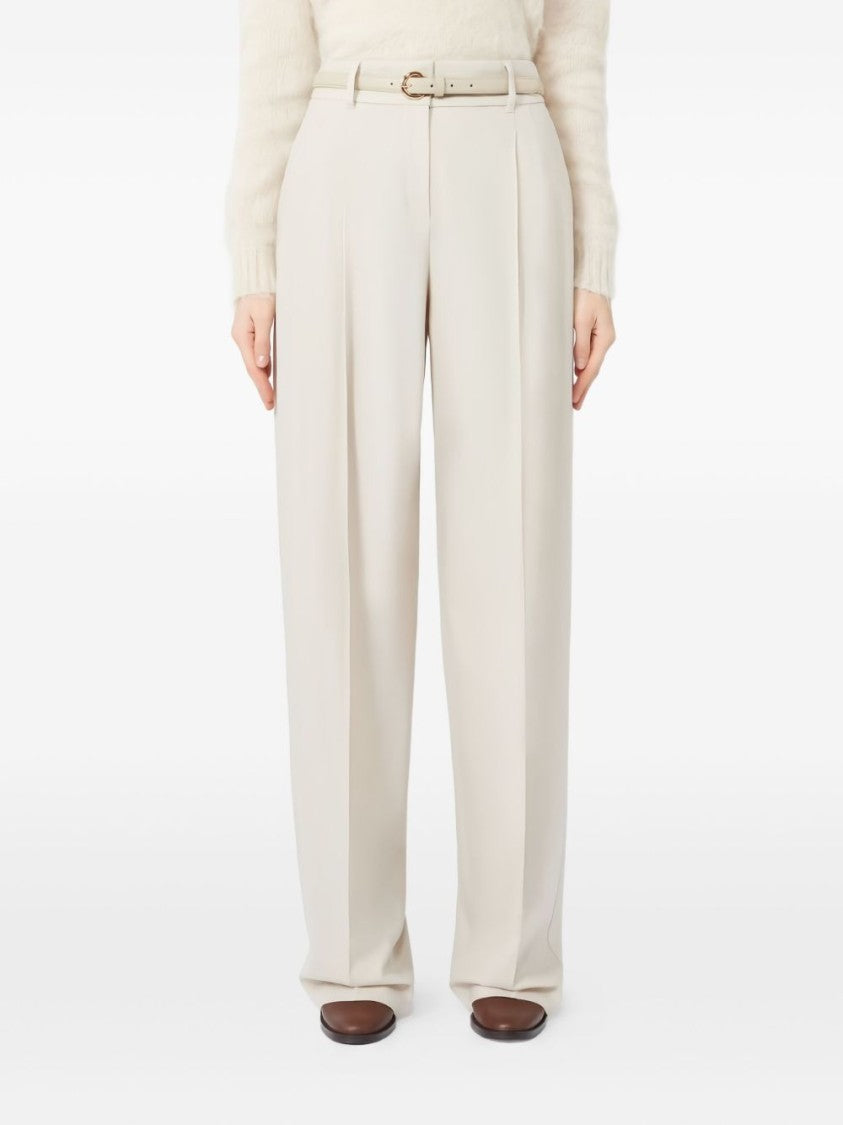 Max Mara Tailored Wide-Leg Trousers With Pleated Front