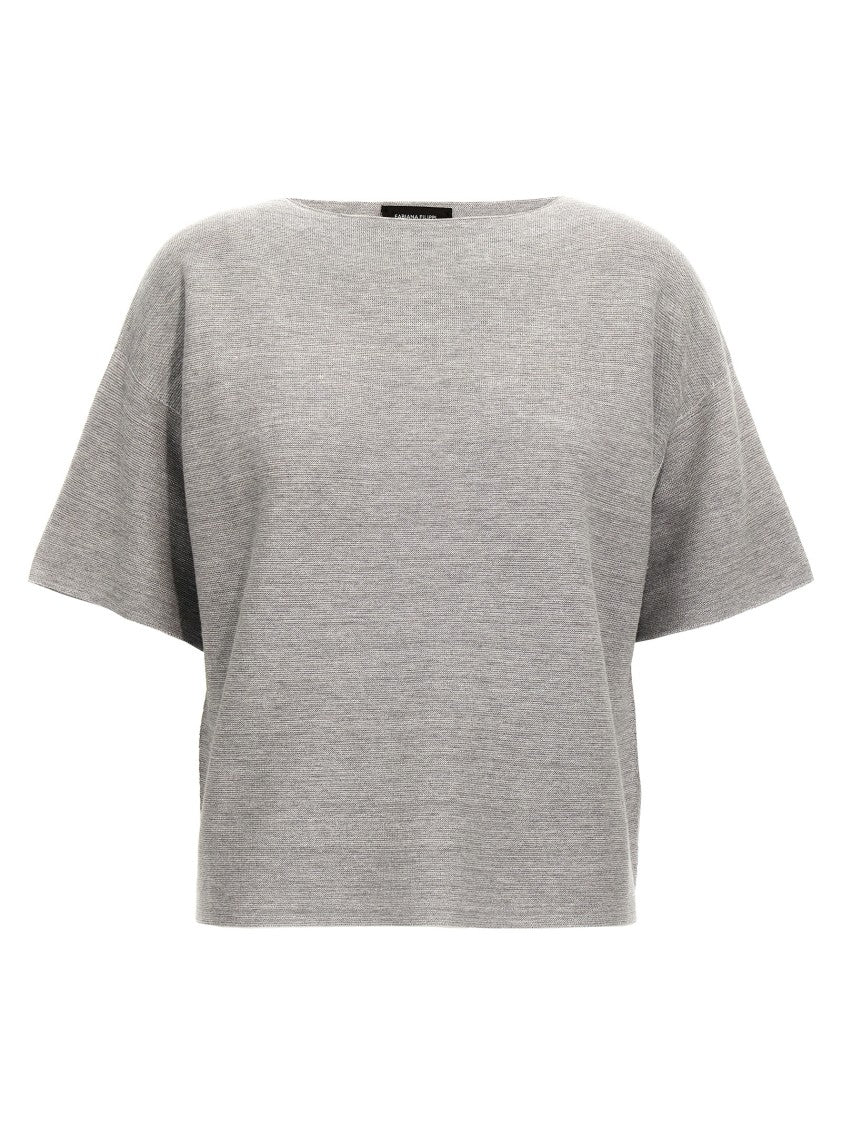 Fabiana Filippi Brilliant Effect Lamé Cotton Blend Sweater