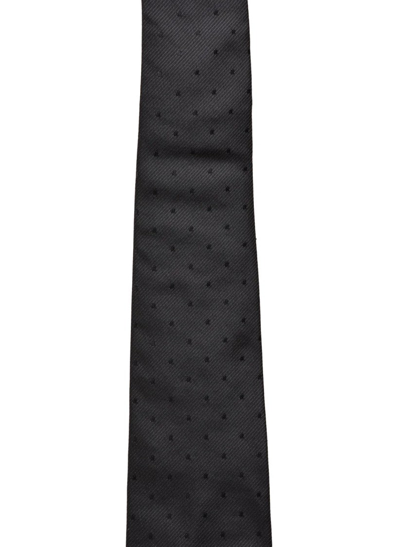 Emporio Armani Silk Tie With Subtle Dotted Pattern And Lustrous Finish