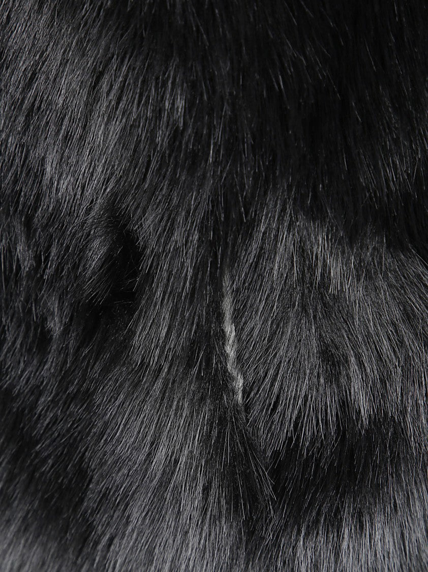 Herno Plush Faux Fur Waistcoat With Smooth Finish