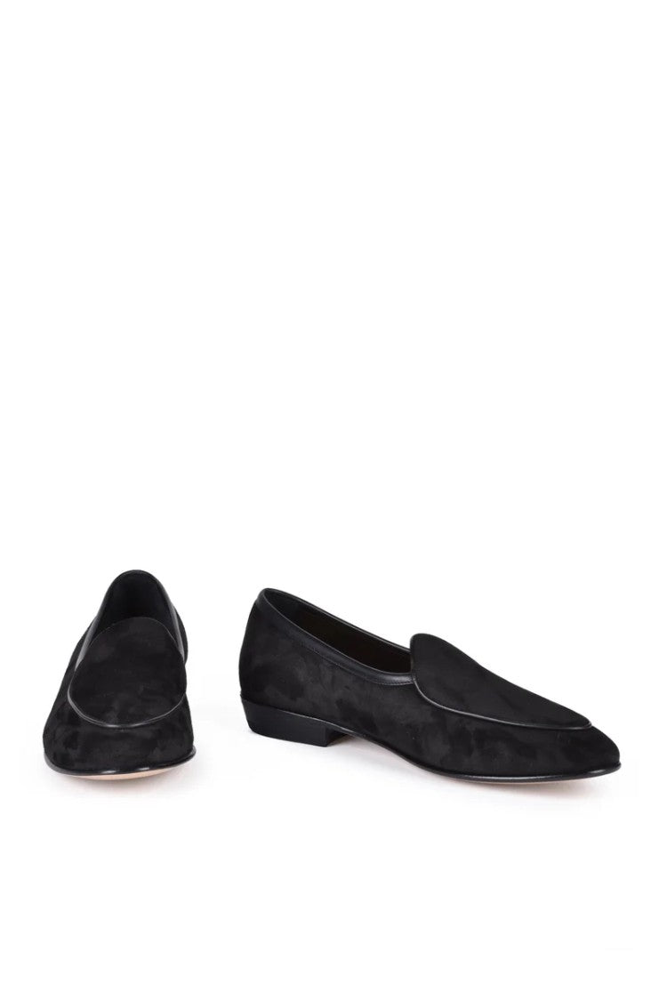 Baudoin & Lange Velvet Loafer - Black